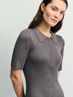 Вязаное платье поло из вискозы / Zarina  фото 7