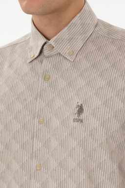 Erkek A__k Haki Uzun Kollu G_mlek - U.s. polo assn фото 7