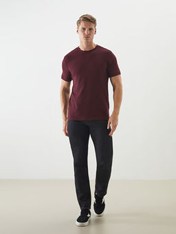 Bisiklet Yaka K?sa Kollu Erkek Dokulu Ti??rt