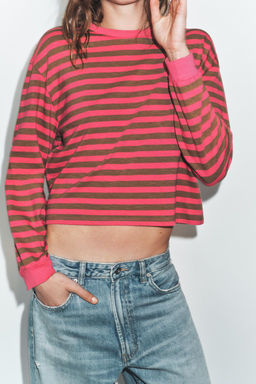 LONG SLEEVE STRIPED T-SHIRT - Zara фото 10