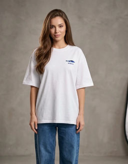 K13599 Футболка OVER SIZE (хлопок) БЕЛЫЙ_06