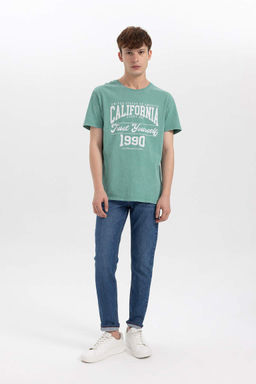 Футболка стандартного кроя с круглым вырезом и короткими рукавами с принтом - Defacto фото 2