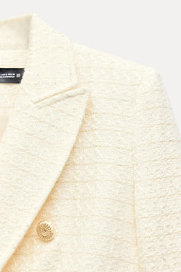 TEXTURED DOUBLE-BREASTED BLAZER - Zara фото 7