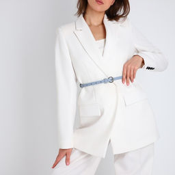 Ремень женский, ширина 1 см, винт, пряжка металл, цвет голубой - Simaland фото 2