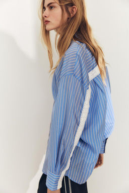 OVERSIZE STRIPED POPLIN SHIRT - Zara фото 5