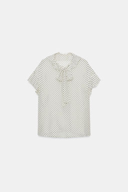 BLUSA LAZADAS LUNARES ZW COLLECTION / Blanco - Zara фото 7