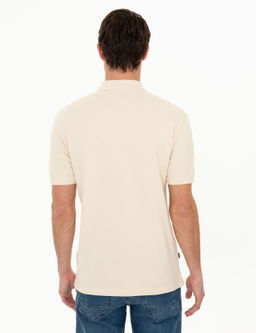 Bej Slim Fit Polo Yaka Basic Ti__rt