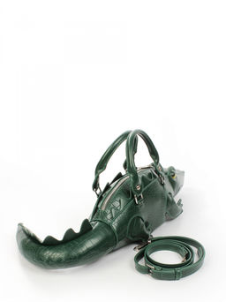 LACCOMA сумка ИГР25061-крокодил-черный эко кожа хлопок  фото 2