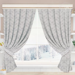 Шторы для кухни с подхватом Кружево 145*180/Шторы: 2 шт.- 145*180, подхваты: 2 шт. Шторы "АРТ ДИЗАЙН" для кухни