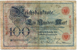 Банкнота 100 марок 1905 года Германия