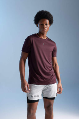 DeFactoFit Спортивная футболка узкого кроя с круглым вырезом и короткими рукавами с принтом