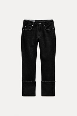 HIGH-WAIST TRF STOVE PIPE FOLDED JEANS - Zara фото 24