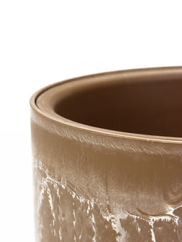 Кашпо для цветов «Микрит», 3.7 л, d=22 см, h=20 см, со вставкой, пластиковое, бежевое