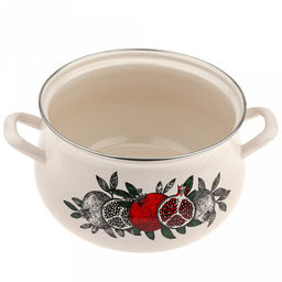 "Цвет граната" Набор эмалированных кастрюль 3 предмета: 2л - д18,5см, h9,8см, 3л - д21см, h12см, 4,5л - д23,5см, h13,2см, s0,8мм, форма грушевидная, двойной слой эмалевого покрытия, металлическая крышка (Россия)