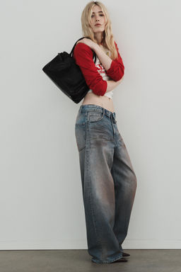 JEANS CINTURA DOBLADA TRF TIRO MEDIO / Azul / Gris - Zara фото 5