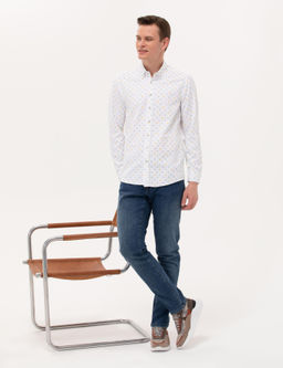 Рубашка Pierre Cardin Slim Fit светло-зеленая с длинным рукавом