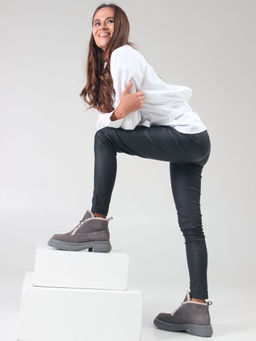 Ботинки 308.агата gr. серый замок замша/Мех