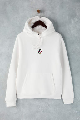 TRENDYOL MAN Indigo Regular/Normal Kesim Kapusonlu Ici Polar/S?cak Tutan Kurt Nak?sl? Sweatshirt TMNAW24SW00018 - Trendyolmilla фото 35