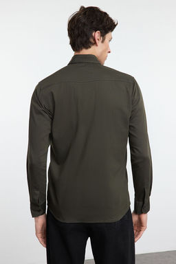 TRENDYOL MAN Koyu Haki Regular Cift Cepli Denim Kot Gomlek TMNSS24GO00081 - Trendyolmilla фото 6