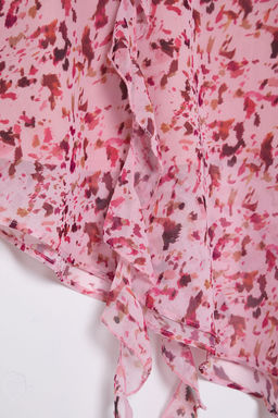 TRENDYOLMILLA Pembe Asimetrik Midi Boy Sifon Cicekli Dokuma Etek TWOSS25ET00039  фото 8