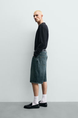 BERMUDA DENIM LOOSE FIT / Azul / Verde - Zara фото 4