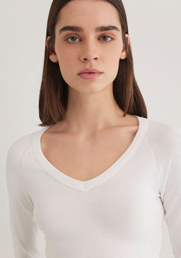 Uzun Kollu Crop Basic Tisort - Mavi фото 6