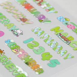 Цена за 2 шт. Наклейка пластик «Яркие надписи», набор 6 листов, лопатка и пинцет 15.5×13 см, МИКС