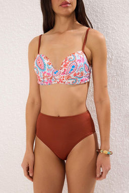 TRENDYOLMILLA Leopar Desenli Balkonet Balenli Yuksek Bel Regular Bikini Tak?m? TBESS25BT00124  фото 3