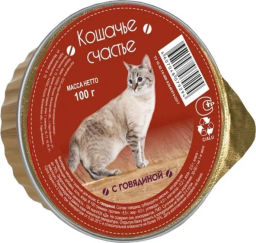 Кошачье Счастье ламис. 100 г. Телятина 1/20