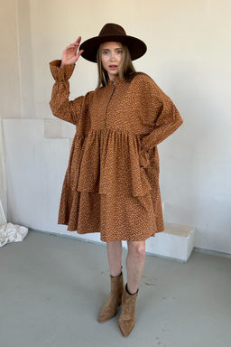 Платье женское PUFF059/03/Коричневый, бежевый - Rise фото 7