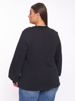 Джемпер с объемными рукавами буфами LN01561BLK01 - Артесса фото 6