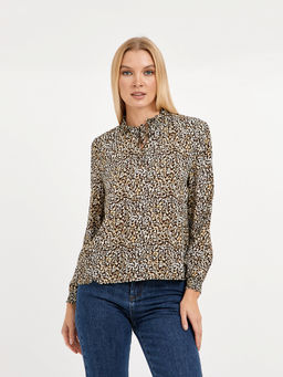 рубашка женская из вискозы с принтом