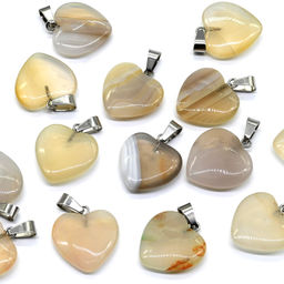 Кулон в виде сердца 20*20мм из агата тонированного