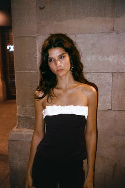 CONTRAST BOW BANDEAU TOP - Zara фото 2