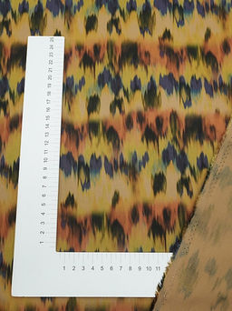 Штапель Премиум Икат цв.оранжевый/фиолетовый, ш1.5м, вискоза-100%, 125р/м.кв - Купава фото 16