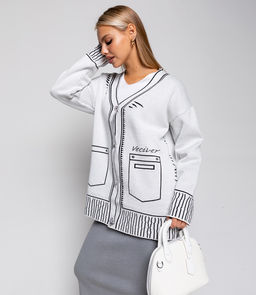 Кардиган #КТ2468, белый