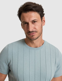 Koyu Mint Slim Fit %100 Pamuk Bisiklet Yaka Triko Ti__rt