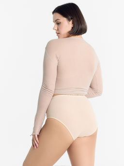 Цена за 2 штуки! Трусы женские макси в бежевом цвете бежевый 412478 - Mark formelle фото 6