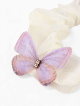 Цена за 2 шт. Резинка для волос «Бабочки» бежевая, Принцессы