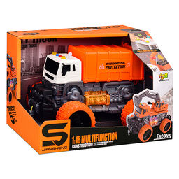 Машина "Мусоровоз Мега Сити" 1:16 (свет, звук) в коробке (оранжевый)