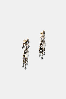 METAL FLOWER JEWEL EARRINGS - Zara фото 3
