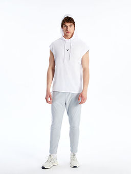 Kap??onlu Bask?l? Erkek Kolsuz Ti??rt