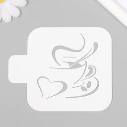 Пластиковый трафарет для творчества «Кружка кофе», шаблон,9×9 см