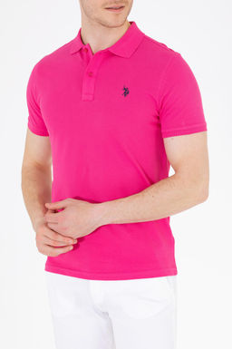 U. S. Polo Assn Мужская базовая футболка с воротником-поло цвета фуксии - U.s. polo assn фото 20