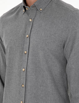 Gri Slim Fit Uzun Kollu G_mlek