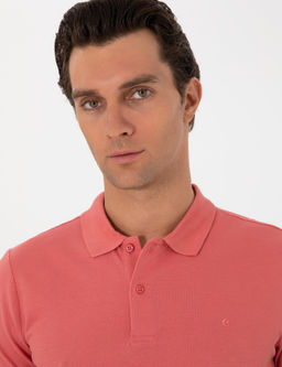 Mercan Slim Fit %100 Pamuk Polo Yaka Basic T-shirt - Cacharel фото 2