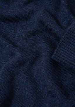 Bisiklet Yaka Lacivert Kazak - Mavi фото 11