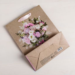 Пакет крафтовый вертикальный Самой Прекрасной, MS 18 23 10 см - Дарите счастье фото 4