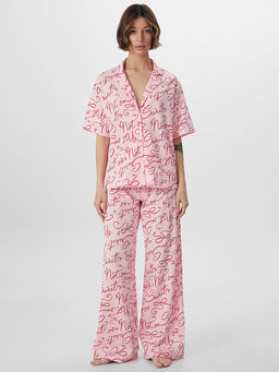 Комплект женский домашний розовый с надписями