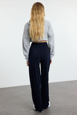 Lacivert Wide Leg/Rahat Kesim Yuksek Bel Esnek Pantolon TWOSS23PL00129
